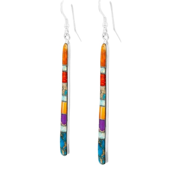 Jewelry - Stunning sterling silver turquoise Drop Earrings